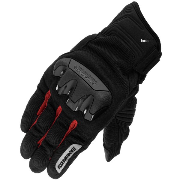 GK-2203 コミネ KOMINE 春夏モデル プロテクトメッシュグローブ 黒/赤 Lサイズ