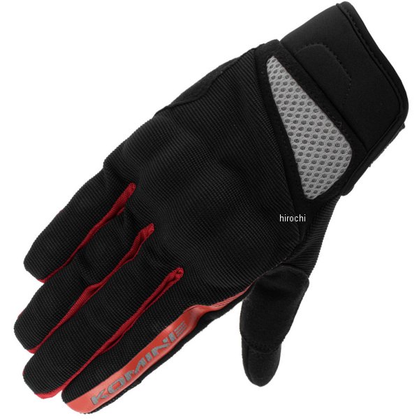 GK-1633 コミネ KOMINE 春夏モデル 3D プロテクトメッシュグローブ 黒/赤 Sサイズ