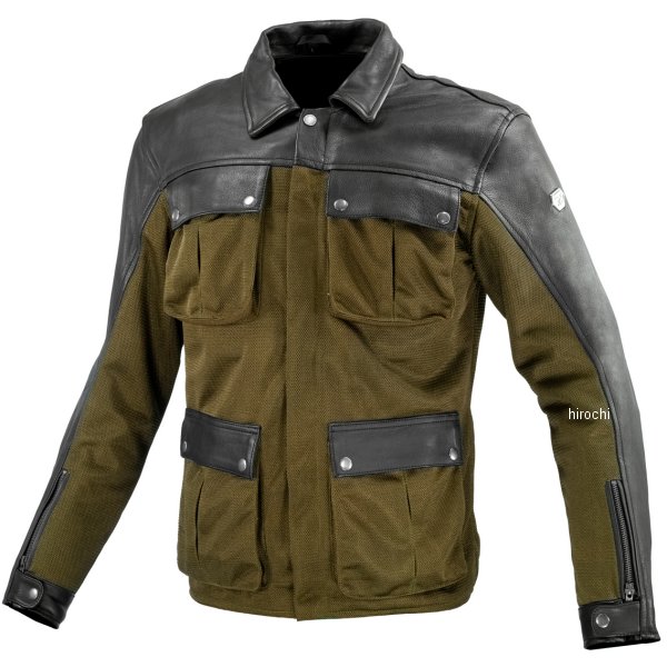 JK-170 コミネ KOMINE 春夏モデル レザーメッシュロングジャケット オリーブ 3XLサイズ