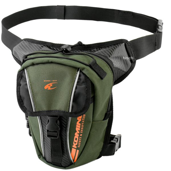 SA-053 コミネ KOMINE 春夏モデル ライディングレッグバッグ1 リフレクティブ オリーブ オレンジ