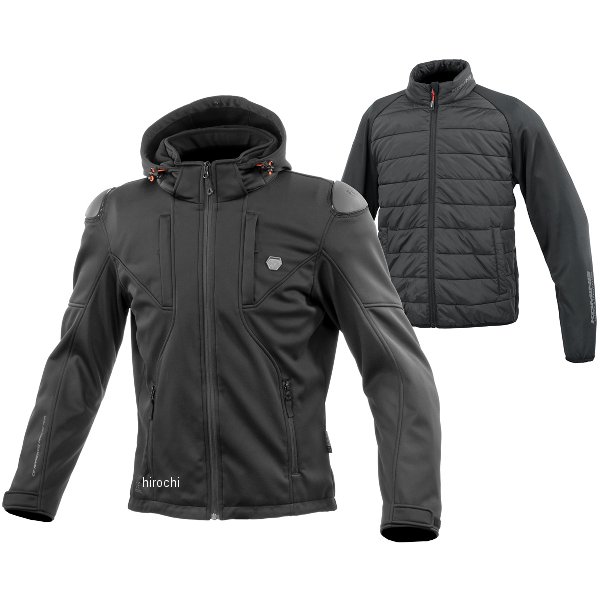 JK-6235 コミネ KOMINE 秋冬モデル ハイプロテクトソフトシェルシステムパーカセット 黒 Mサイズ