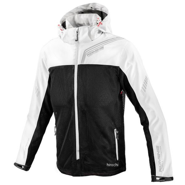 JK-179 コミネ KOMINE 春夏モデル エニグマライト ハーフメッシュパーカ ライトグレー/黒 2XLサイズ