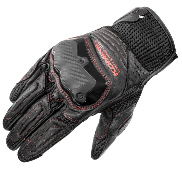 GK-267 コミネ KOMINE 春夏モデル ショットガンメッシュグローブ 黒/赤 XLサイズ