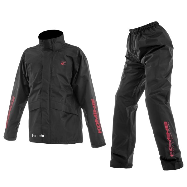 RK-552 コミネ KOMINE 春夏モデル MCコンパクトレインウェア 黒/赤 3XLBサイズ