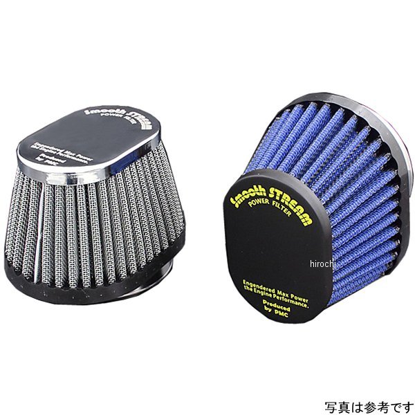 154-214 ピーエムシー PMC SMOOTH STREAM エアフィルター オーバル 42φ 汎用 クローム/黄