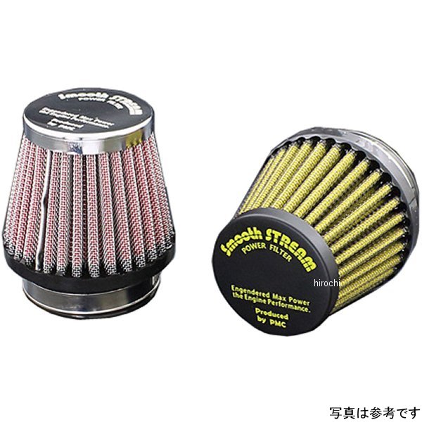 154-413 ピーエムシー PMC SMOOTH STREAM エアフィルター ラウンド 42φ 汎用 クローム/黒