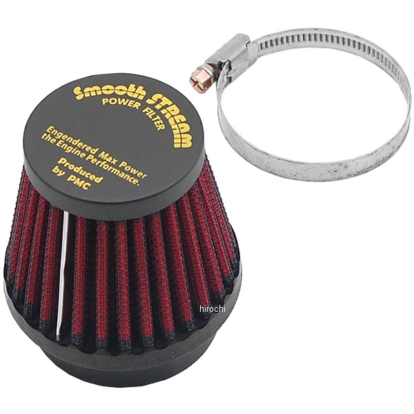 154-426 ピーエムシー PMC SMOOTH STREAM エアフィルター ラウンド 50φ 汎用 黒/赤