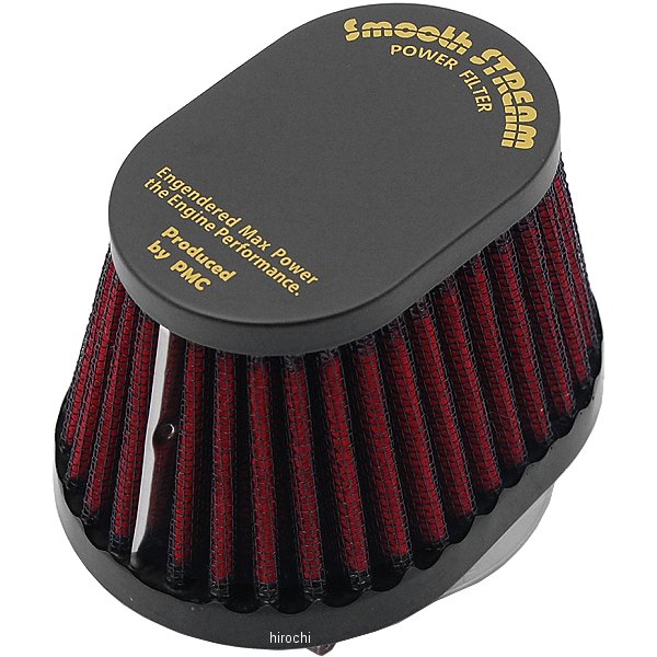 154-526 ピーエムシー PMC SMOOTH STREAM エアフィルター オーバル 50φ 汎用 黒/赤