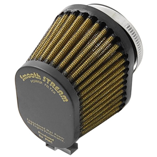 154-528 ピーエムシー PMC SMOOTH STREAM エアフィルター オーバル 50φ 汎用 黒/黄
