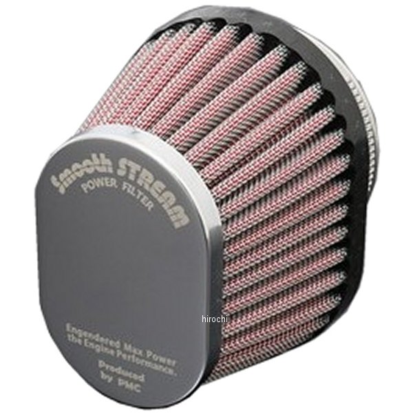 154-532 ピーエムシー PMC SMOOTH STREAM オーバル 55φ 汎用 クローム/赤