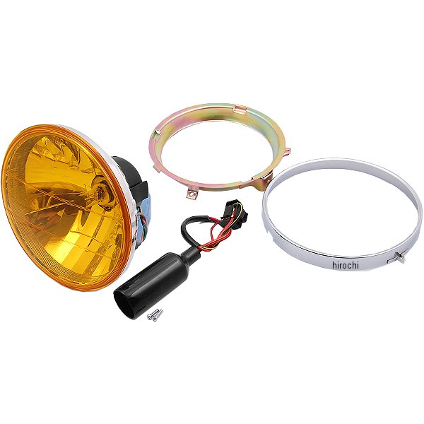 71-0098 ピーエムシー PMC BRIGHTEC マルチリフレクター ヘッドライト ラウンドタイプ H4 180φ インナーリム付き 汎用 黄