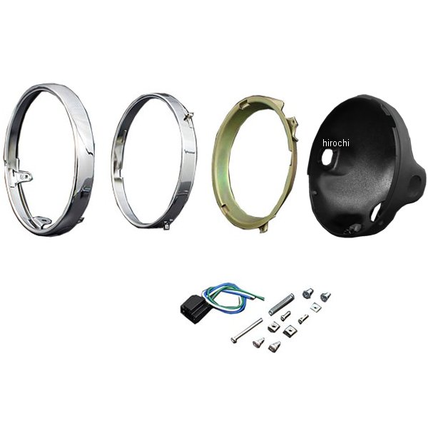 81-4130 ピーエムシー PMC ヘッドライトリム&ケースセット Z、KZ 黒 66-65012