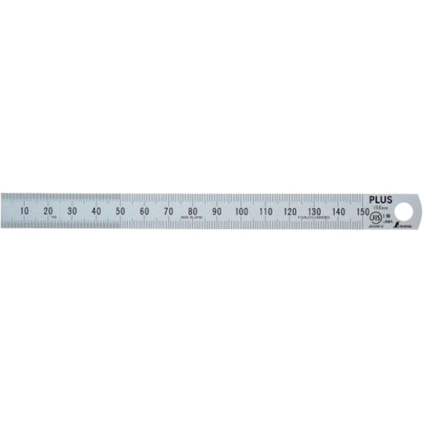 47741 196-9100 プラス(株) プラス 47741)ステンレス直尺 15cm×0.5mm厚 シルバー
