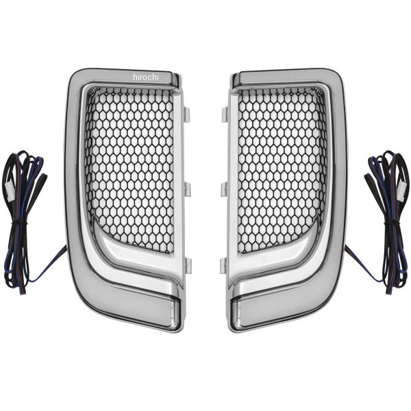 5063 クリアキン Kuryakyn トレーサーLED フェアリングロワーグリル 14年-19年 FLHT、FTRK、FLTRU クローム