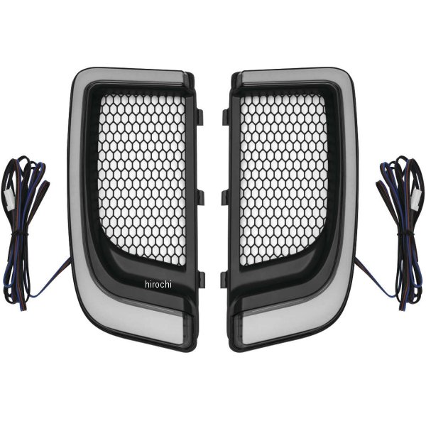 5064 クリアキン Kuryakyn トレーサーLED フェアリングロワーグリル 14年-19年 FLHT、FTRK、FLTRU 黒