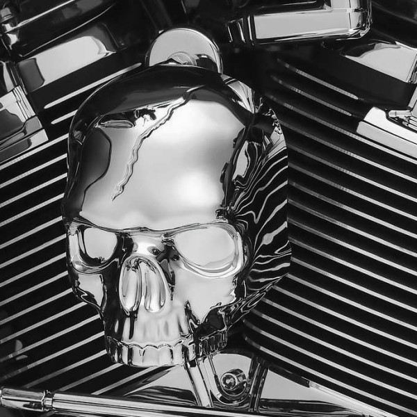 5730 クリアキン Kuryakyn ホーンカバー ウォーターフォールタイプ用 スカル クローム