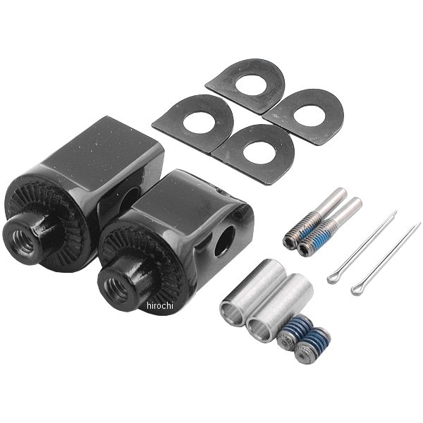 8865 クリアキン Kuryakyn フットペグ 取付金具 スプライン ヤマハ、カワサキ 黒 左右ペア