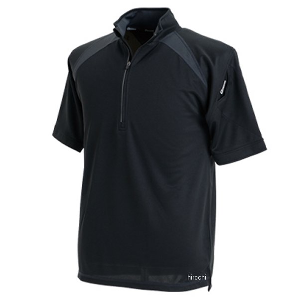 3015 TSデザイン ショートスリーブハーフジップ 黒 3Lサイズ