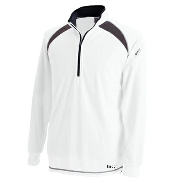 3025 TSデザイン ロングスリーブハーフジップ 白 6Lサイズ
