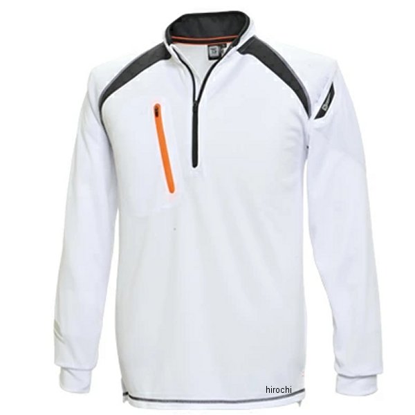 5025 TSデザイン FLASH ロングスリーブハーフジップ 白 5Lサイズ