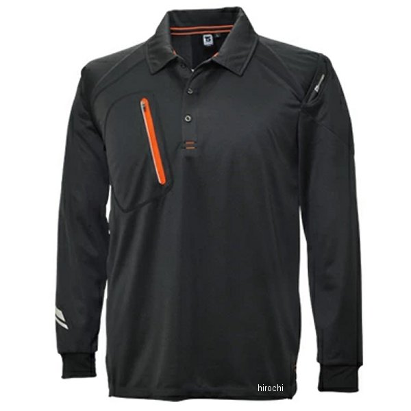 5075 TSデザイン FLASH 長袖ポロシャツ 黒 3Lサイズ
