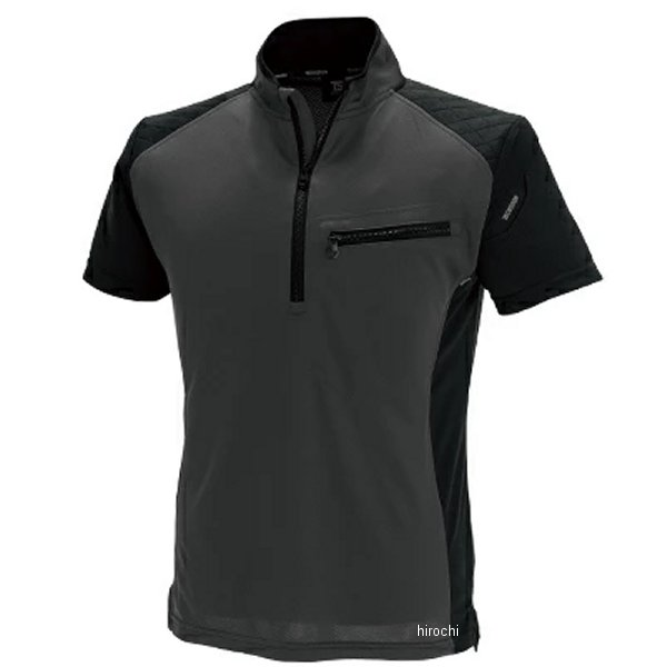 846355 TSデザイン ワークニットショートシャツ 黒/チャコールグレー 5Lサイズ