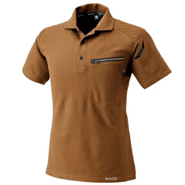 51055 TSデザイン ワークニットショートポロシャツ キャメル SSサイズ