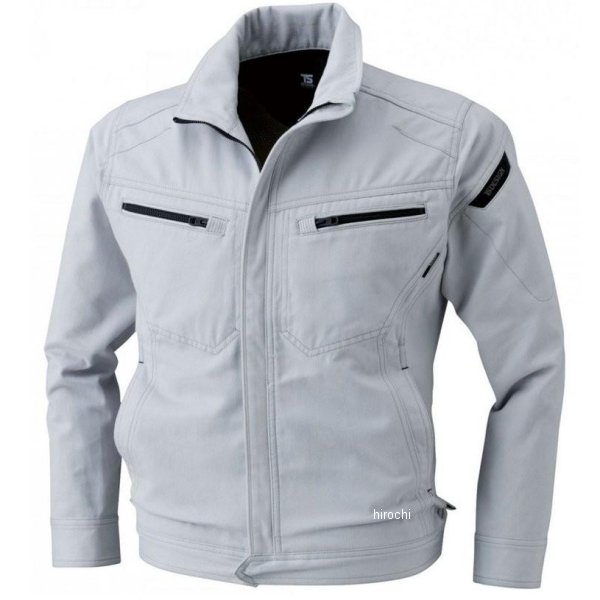 5116 TSデザイン ソフトチノクロス&ストレッチデニムロングスリーブジャケット シルバーグレー 5Lサイズ