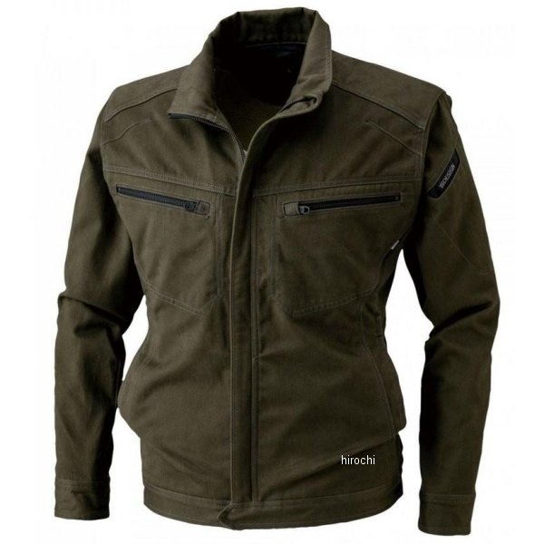 5116 TSデザイン ソフトチノクロス&ストレッチデニムロングスリーブジャケット カーキグリーン Mサイズ