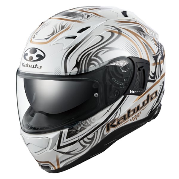 4966094596644 オージーケーカブト OGK KABUTO フルフェイスヘルメット KAMUI-3 JAG パールホワイトゴールド Lサイズ