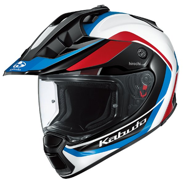 4966094634117 オージーケーカブト OGK KABUTO フルフェイスヘルメット GEOSYS BLOCK ホワイトブルーレッド Mサイズ