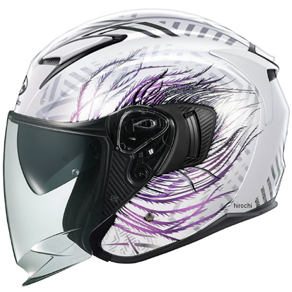 4966094638115 オージーケーカブト OGK KABUTO オープンフェイスヘルメット EXCEED-2 PLUME ホワイトパープル Lサイズ