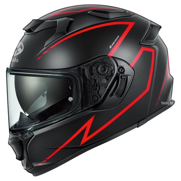 4966094643461 オージーケーカブト OGK KABUTO フルフェイスヘルメット KAMUI 5 SPRIA フラットブラックレッド S(55-56cm)サイズ