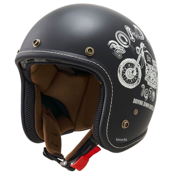 3006553 マルシン工業 Marushin オープンジェットヘルメット MCJ5 ロードフォーク マットブラック Mサイズ(57-58cm)