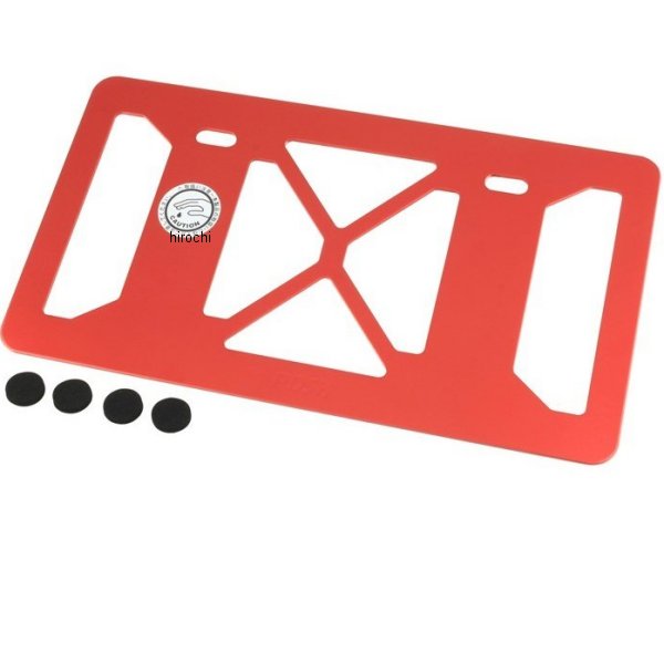500391-02 ポッシュ POSH ライセンスバックプレート Lサイズ 250cc-400cc用 赤