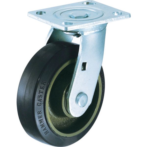 500BPSCR125 392-9736 重荷重用旋回式ゴム車輪(イモノホイール・ラジアルボールベアリング)125mm