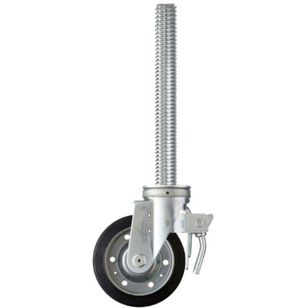 505SAR150 814-1506 足場用キャスター ねじ込み式足場用キャスター 旋回式 車輪径150mm ゴム車輪