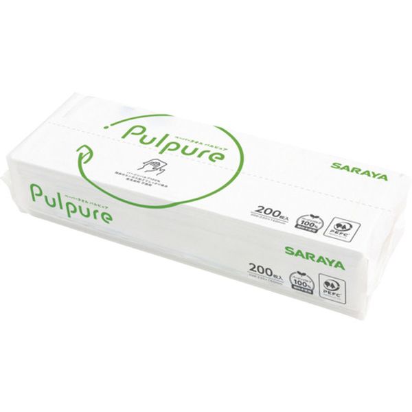 51864 652-7539 サラヤ(株) サラヤ ペーパータオルパルピュア200枚入り×49袋