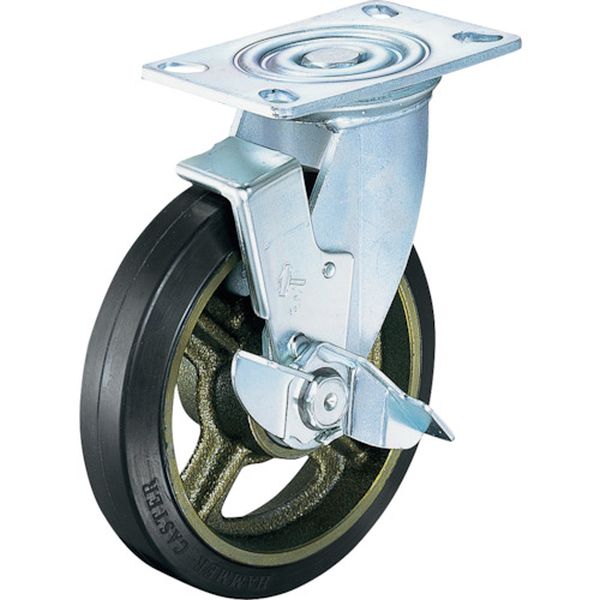 519HPSCR200 重荷重用旋回式ゴム車(イモノホイール・ラジアルボールベアリング)200mm SP付