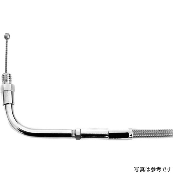 52-70-320 サンダーバイク スロットルケーブル 135cm 95年以前 ハーレー BigTwin ステンレスメッシュ クリアコート