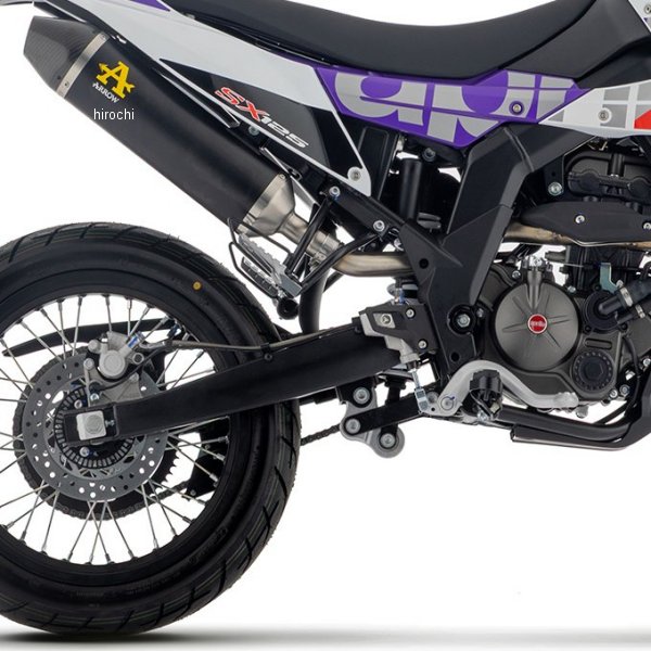 アロー ARROW スリップオンマフラー Thunder 25年 アプリリア RX125 アルミダーク/カーボンエンド