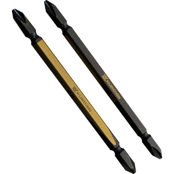 5202110BG 540-8787 フジ矢(株) フジ矢 両頭ビット(黒金・2本組)＋2×110mm