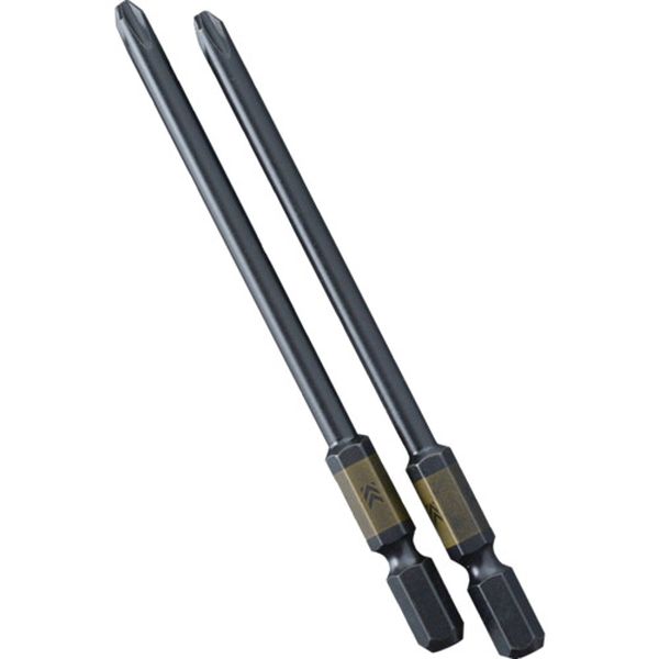 5202D100BG フジ矢(株) フジ矢 電動ドライバー用段付ビット (黒金・2本組)+2×100mm