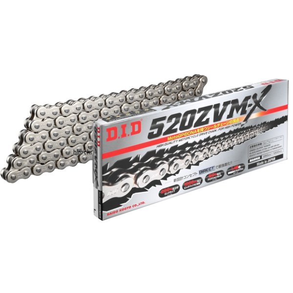4525516335362 DID 大同工業 チェーン 520ZVM-X シリーズ シルバー (142L) カシメ