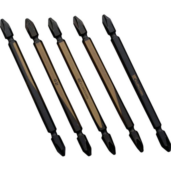 5215110BG 610-0453 フジ矢(株) フジ矢 両頭ビット(黒金・5本組)+2×110mm