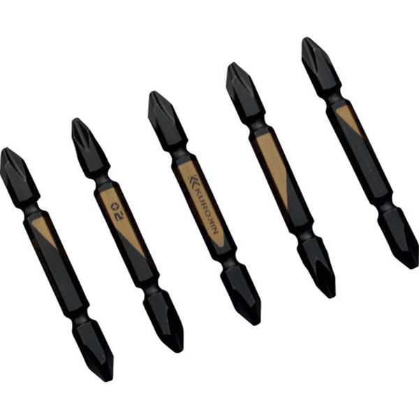 521565BG 610-0454 フジ矢(株) フジ矢 両頭ビット(黒金・5本組)+2×65mm