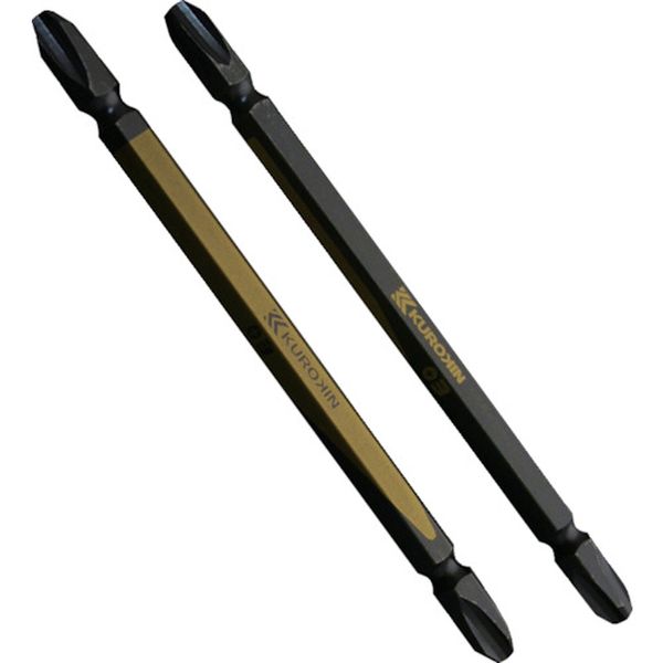 5302110BG 540-8805 フジ矢(株) フジ矢 両頭ビット(黒金・2本組)＋3×110mm