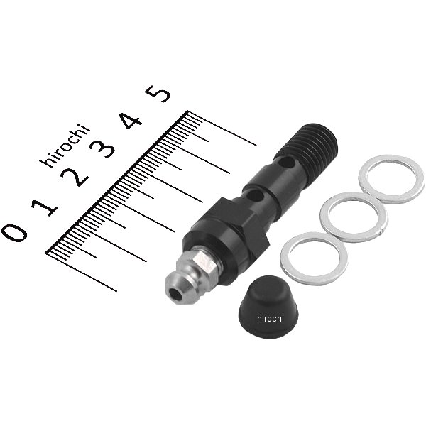 550004-06 ポッシュ POSH アールズ エアーフリーバンジョーボルト P1.25 ホンダ、スズキ、カワサキ純正用 ダブル ガスケット付き 黒