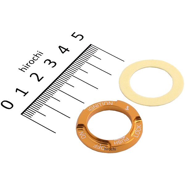 キタコ アルミキーボックスカバーバーホルダー スーパーカブ110、スーパーカブ50、グロム タイプ2 ゴールド