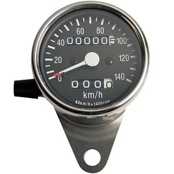 58-43622 GOODS グッズ 機械式スピードメーター φ60mm 黒パネル トリップ付き